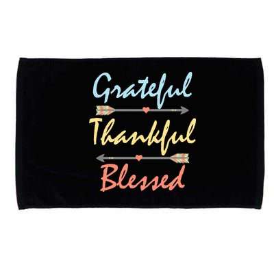 Grateful Thankful Blessed Colorful Thanksgiving Microfiber Hand Towel