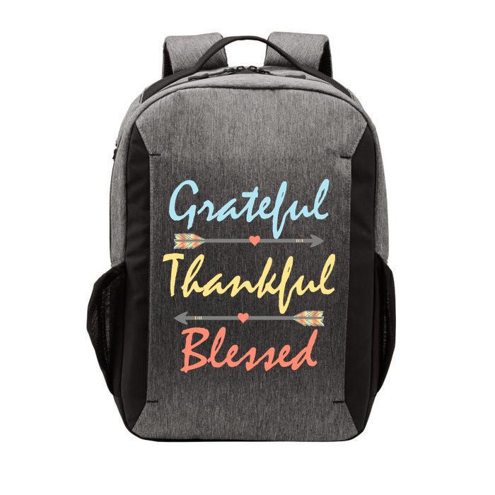 Grateful Thankful Blessed Colorful Thanksgiving Vector Backpack