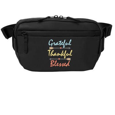 Grateful Thankful Blessed Colorful Thanksgiving Crossbody Pack