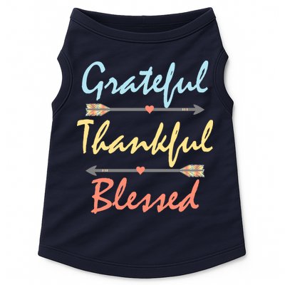 Grateful Thankful Blessed Colorful Thanksgiving Doggie Tank