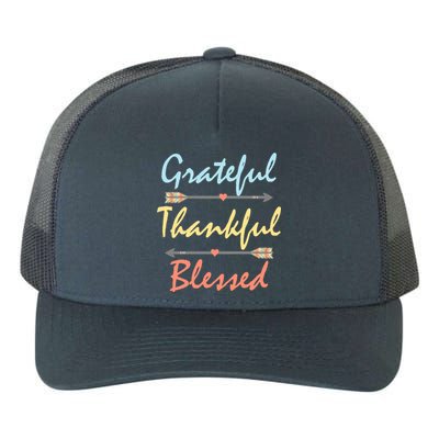 Grateful Thankful Blessed Colorful Thanksgiving Yupoong Adult 5-Panel Trucker Hat