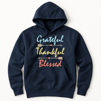 Grateful Thankful Blessed Colorful Thanksgiving Hoodie