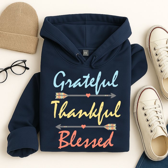 Grateful Thankful Blessed Colorful Thanksgiving Hoodie