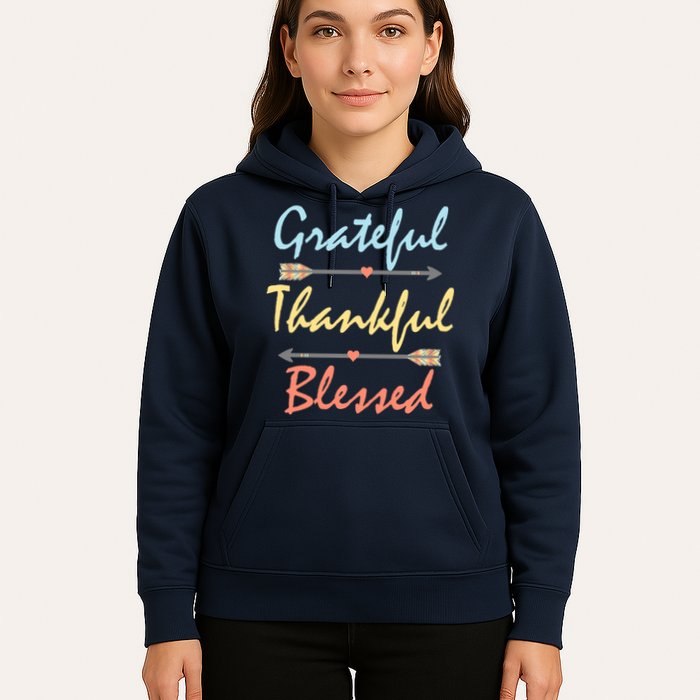 Grateful Thankful Blessed Colorful Thanksgiving Hoodie