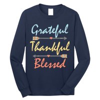 Grateful Thankful Blessed Colorful Thanksgiving Long Sleeve Shirt