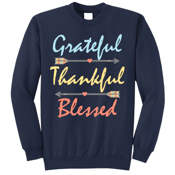 Grateful Thankful Blessed Colorful Thanksgiving Sweatshirt