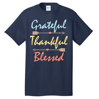 Grateful Thankful Blessed Colorful Thanksgiving Tall T-Shirt