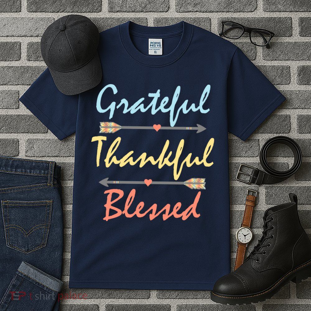 Grateful Thankful Blessed Colorful Thanksgiving Tall T-Shirt