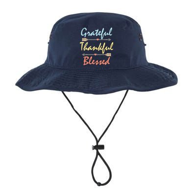 Grateful Thankful Blessed Colorful Thanksgiving Legacy Cool Fit Booney Bucket Hat