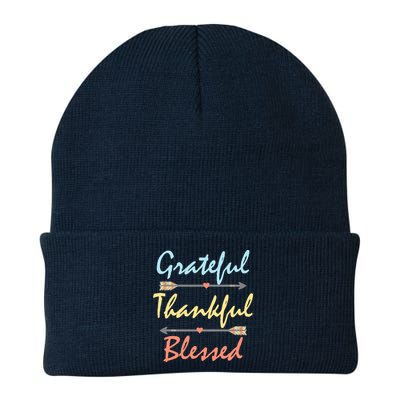 Grateful Thankful Blessed Colorful Thanksgiving Beanie