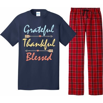 Grateful Thankful Blessed Colorful Thanksgiving Pajama Set