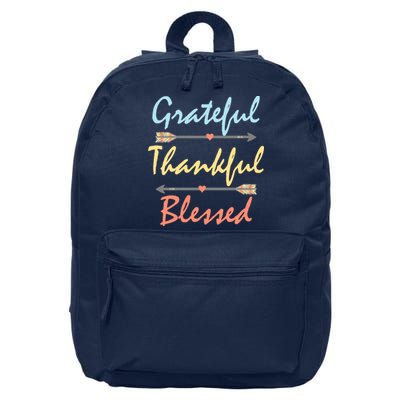 Grateful Thankful Blessed Colorful Thanksgiving 16 in Basic Backpack