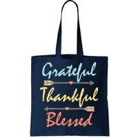 Grateful Thankful Blessed Colorful Thanksgiving Tote Bag