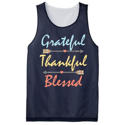 Grateful Thankful Blessed Colorful Thanksgiving Mesh Reversible Basketball Jersey Tank