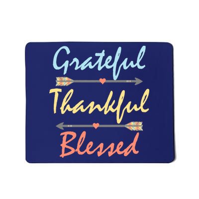 Grateful Thankful Blessed Colorful Thanksgiving Mousepad