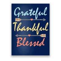 Grateful Thankful Blessed Colorful Thanksgiving Poster