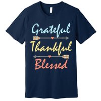 Grateful Thankful Blessed Colorful Thanksgiving Premium T-Shirt