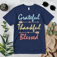 Grateful Thankful Blessed Colorful Thanksgiving Premium T-Shirt