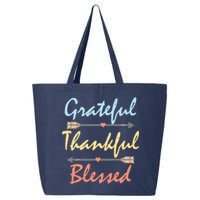 Grateful Thankful Blessed Colorful Thanksgiving 25L Jumbo Tote