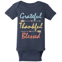 Grateful Thankful Blessed Colorful Thanksgiving Baby Bodysuit