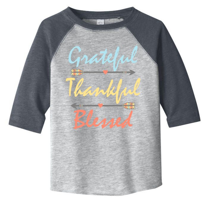 Grateful Thankful Blessed Colorful Thanksgiving Toddler Fine Jersey T-Shirt