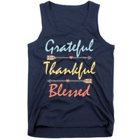 Grateful Thankful Blessed Colorful Thanksgiving Tank Top