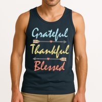 Grateful Thankful Blessed Colorful Thanksgiving Tank Top
