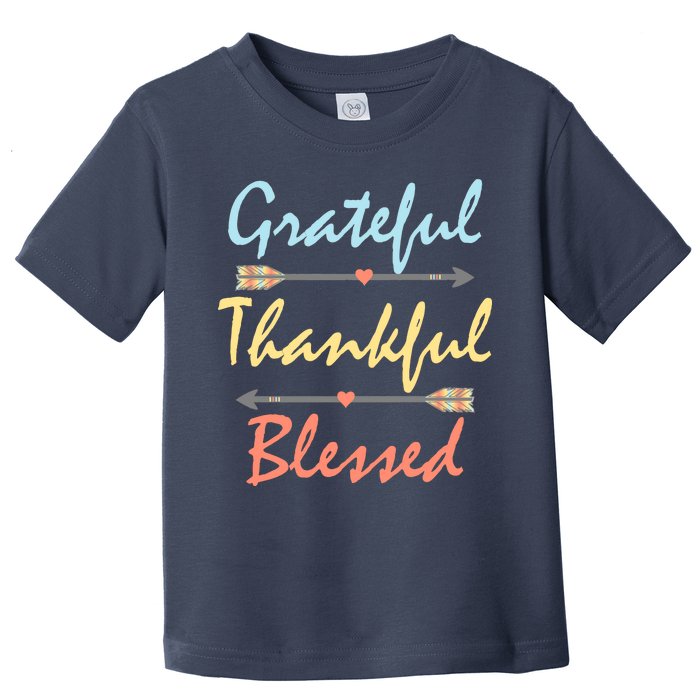 Grateful Thankful Blessed Colorful Thanksgiving Toddler T-Shirt