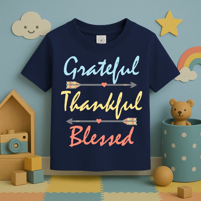 Grateful Thankful Blessed Colorful Thanksgiving Toddler T-Shirt