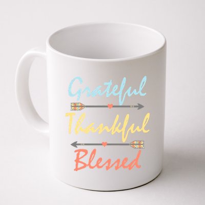 Grateful Thankful Blessed Colorful Thanksgiving Coffee Mug