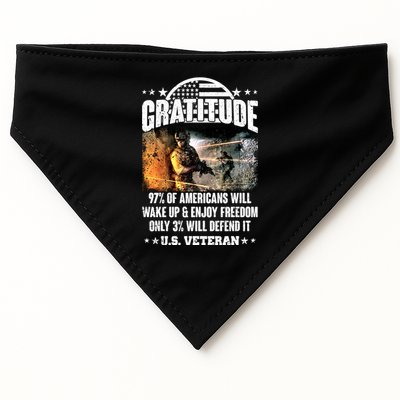 Gratitude United States of America U.S. Veteran Fact USA-Made Doggie Bandana