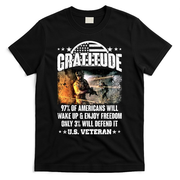 Gratitude United States of America U.S. Veteran Fact T-Shirt