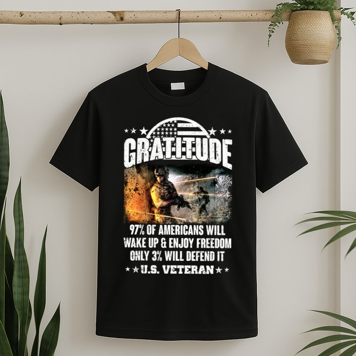 Gratitude United States of America U.S. Veteran Fact T-Shirt