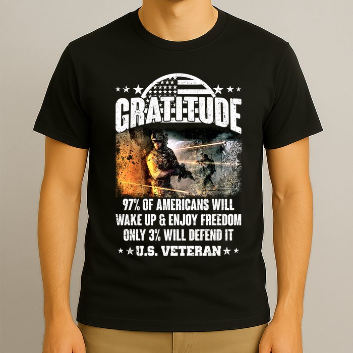 Gratitude United States of America U.S. Veteran Fact T-Shirt