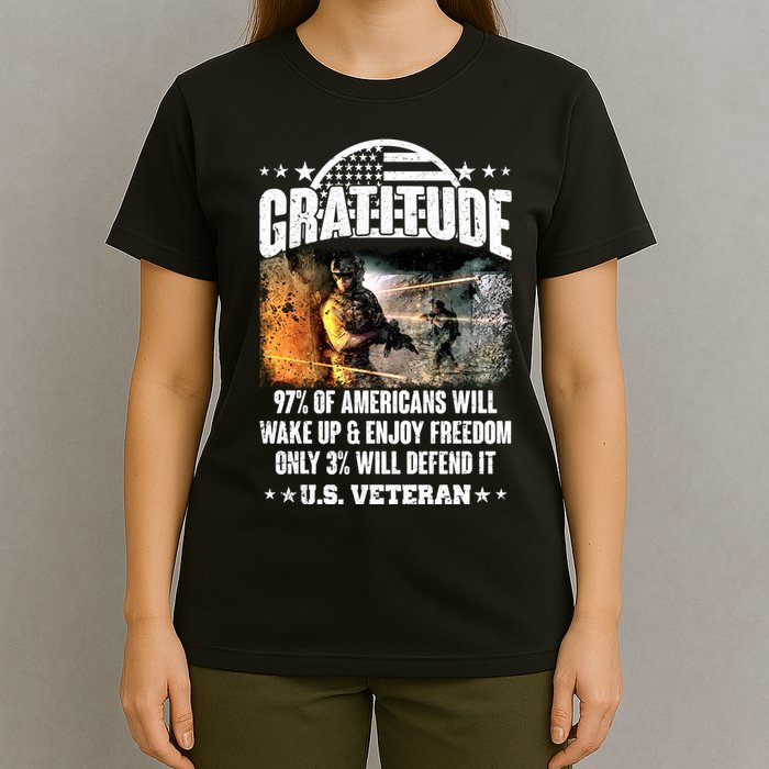 Gratitude United States of America U.S. Veteran Fact T-Shirt