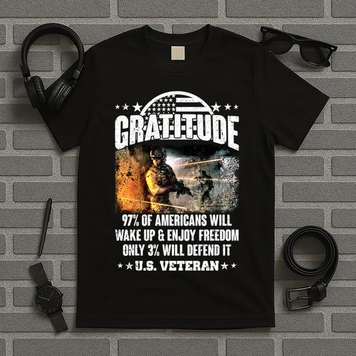 Gratitude United States of America U.S. Veteran Fact T-Shirt