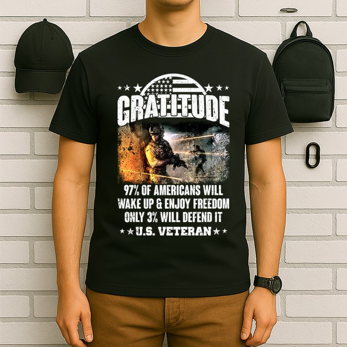 Gratitude United States of America U.S. Veteran Fact T-Shirt