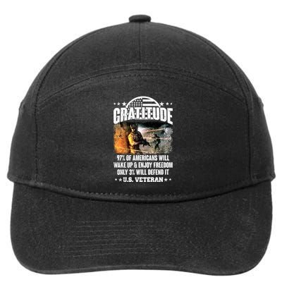 Gratitude United States of America U.S. Veteran Fact 7-Panel Snapback Hat
