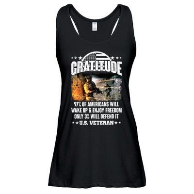 Gratitude United States of America U.S. Veteran Fact Ladies Essential Flowy Tank