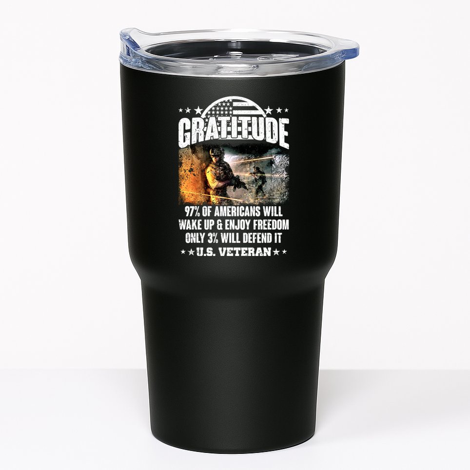 Gratitude United States of America U.S. Veteran Fact Tumbler