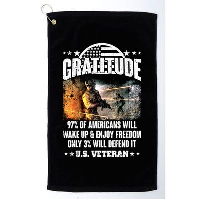 Gratitude United States of America U.S. Veteran Fact Golf Towel