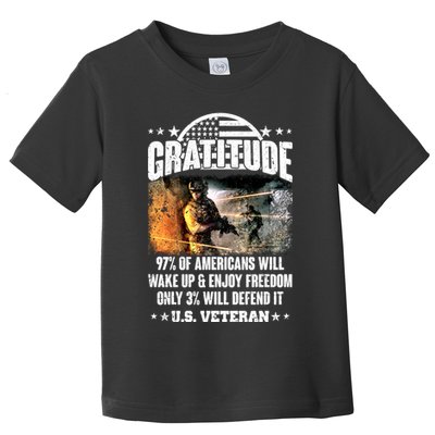 Gratitude United States of America U.S. Veteran Fact Toddler T-Shirt