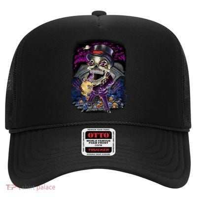 Graveyard Death Skull High Crown Mesh Back Trucker Hat