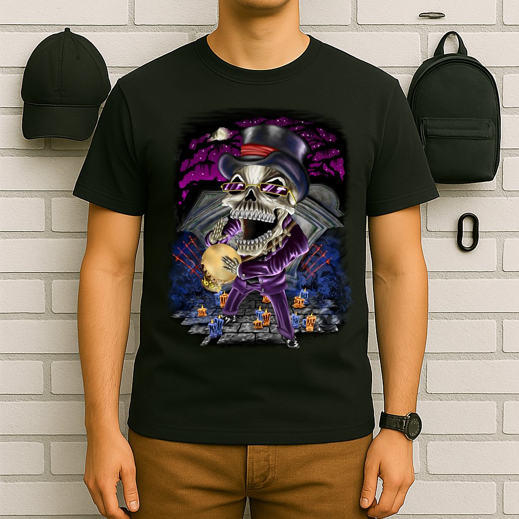 Graveyard Death Skull T-Shirt