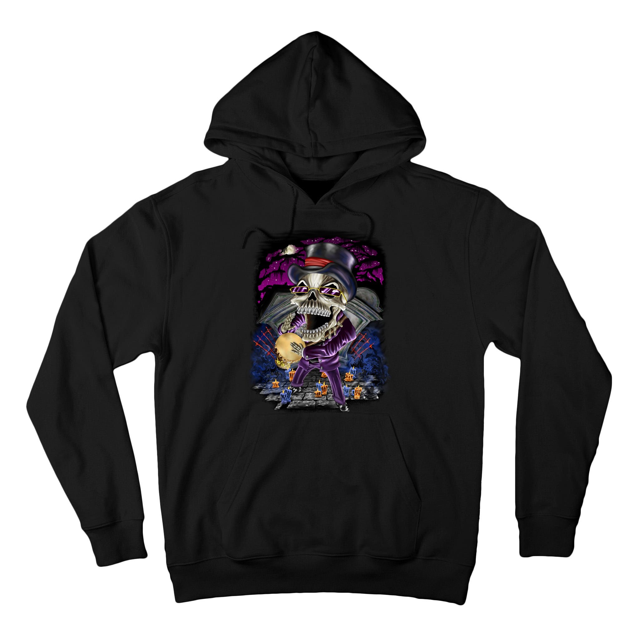 Graveyard Death Skull Tall Hoodie