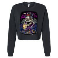 Graveyard Death Skull Cropped Pullover Crew