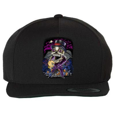 Graveyard Death Skull Wool Snapback Cap