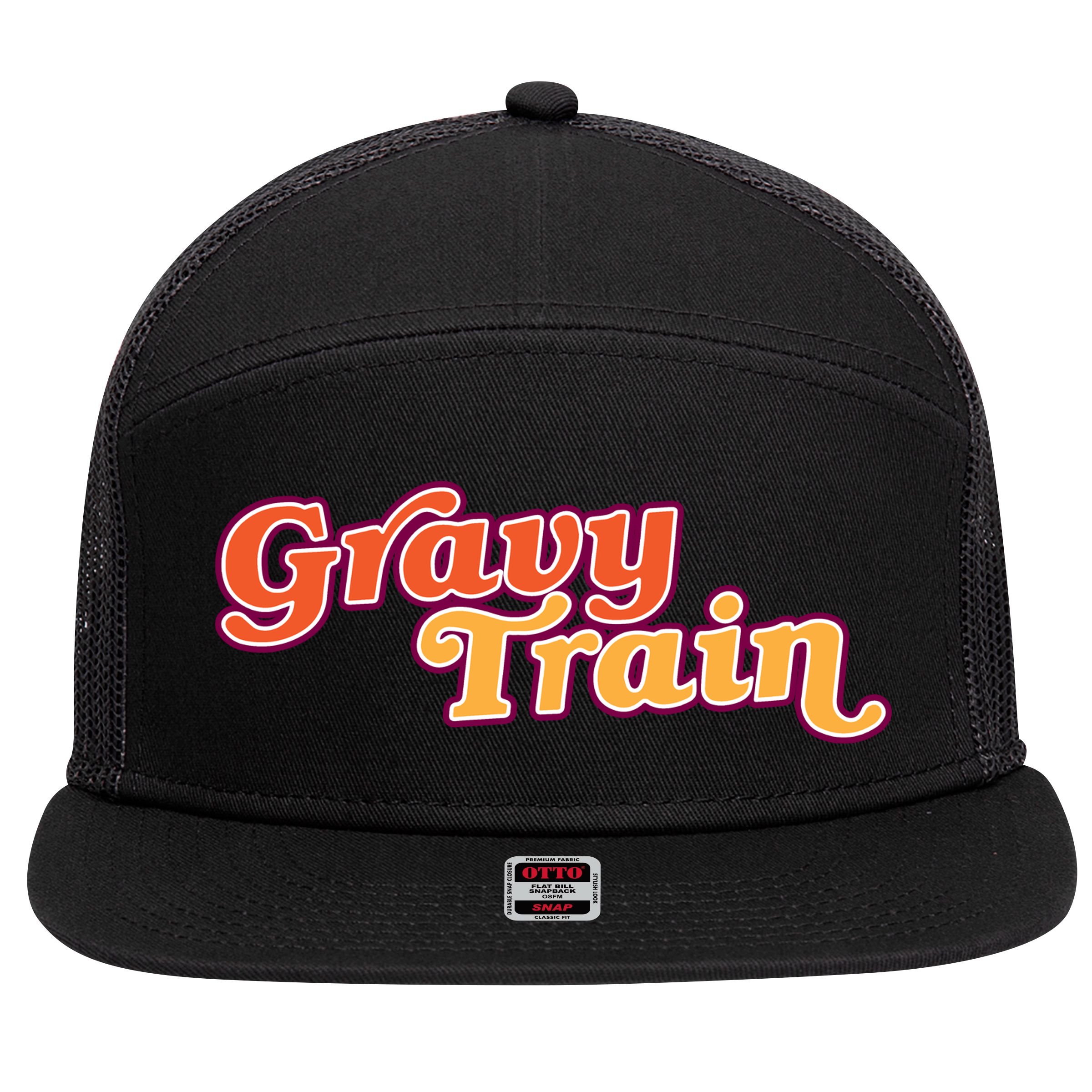 Gravy Train Retro Thanksgiving 7 Panel Mesh Trucker Snapback Hat