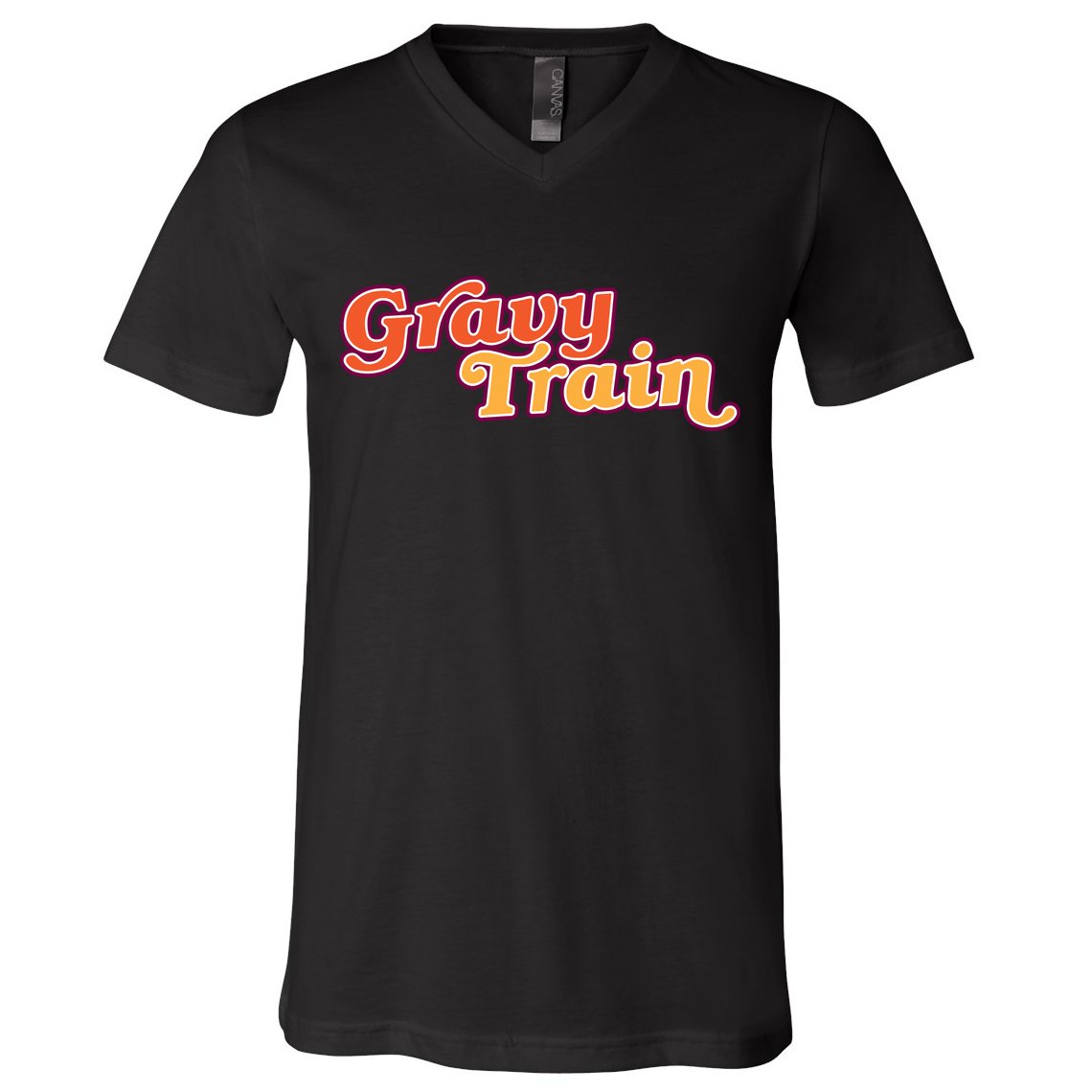 Gravy Train Retro Thanksgiving V-Neck T-Shirt