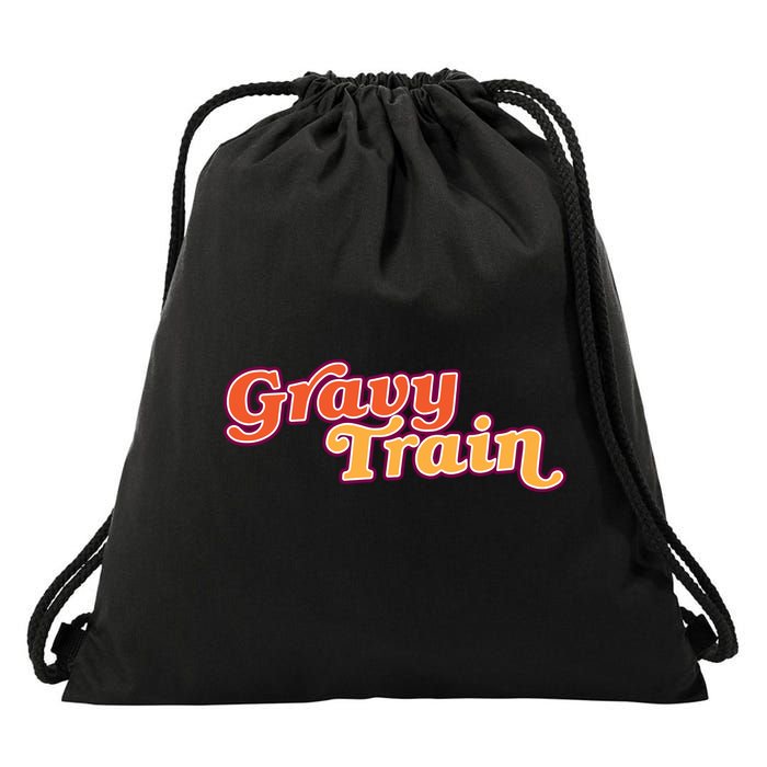 Gravy Train Retro Thanksgiving Drawstring Bag